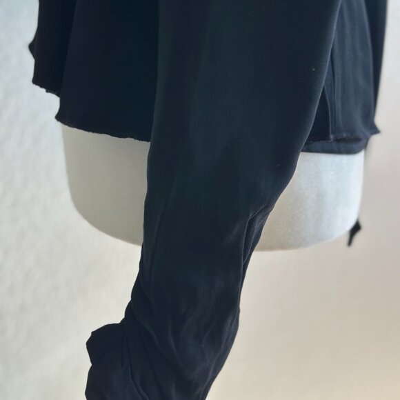 Paola Frani Black Draped Peplum Blouse – Made in Italy – Size 6 (IT 38) - Picture 8 of 10